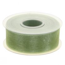 Prodotto Nastro di organza verde nastro regalo cimosa verde lime 40mm 50m