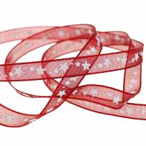 Prodotto Nastro di organza con stella rosso scuro 6mm 20m