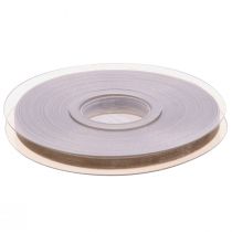 Prodotto Nastro in organza nastro regalo nastro beige bordo tessuto tortora 6mm 50m