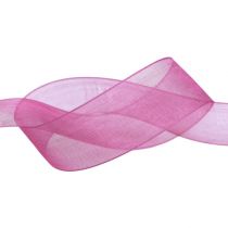 Nastro di organza melanzane 25mm 50m