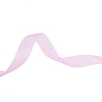 Prodotto Nastro regalo in organza, nastro rosa, cimosa 15 mm 50 m