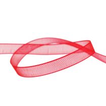 Nastro in organza con cimosa rossa 7mm 50m