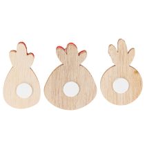 Prodotto Pollo in legno con punto adesivo, decorazione artigianale pasquale, decorazione creativa per la tavola, stile country, 5 cm, 36 pezzi