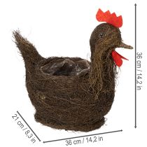 Prodotto Cestino decorativo pasquale con viticci e decorazione a forma di pollo, 36 cm