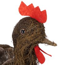 Prodotto Cestino decorativo pasquale con viticci e decorazione a forma di pollo, 36 cm