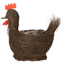 Prodotto Cestino decorativo pasquale con viticci e decorazione a forma di pollo, 36 cm