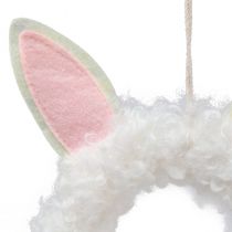 Prodotto Decorazione pasquale anello decorativo orecchie di coniglio decorazione porta bianca Ø13 cm 4 pezzi