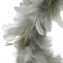 Corona di piume decorazione pasquale grande grigio Ø25cm Decorazione primaverile piume vere