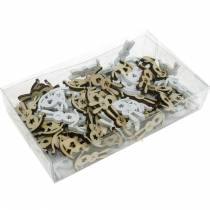 Prodotto Coniglietto decorativo pasquale da spargere in legno bianco, decorazione naturale a dispersione Coniglietto pasquale 96 pezzi