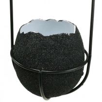 Prodotto Decorazione pasquale da appendere, guscio d'uovo da piantare, decorazione primaverile nero/bianco H24 cm 4 pz