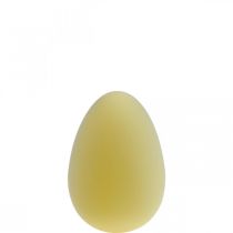Decorazione uovo di Pasqua uovo in plastica giallo chiaro floccato 20cm