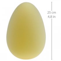 Prodotto Decorazione uovo di Pasqua uovo in plastica giallo chiaro floccato 25cm