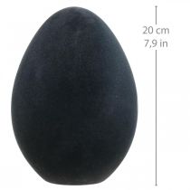 Decorazione uovo di Pasqua uovo di plastica nero floccato 20cm
