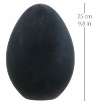 Prodotto Uovo di Pasqua in plastica decorazione uovo nero floccato 25cm
