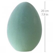 Prodotto Uovo di Pasqua decorativo uovo grigio-verde in plastica floccato 20 cm