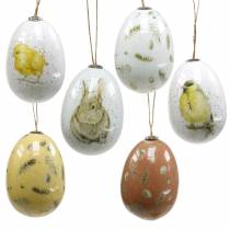Decorazione pasquale da appendere Motivi uovo di Pasqua bianco, giallo, marrone assortiti 6 pezzi