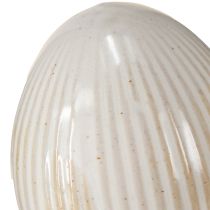 Prodotto Uova di Pasqua in ceramica Uovo decorativo con scanalature Bianco Grigio 5×6cm 6pz