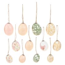 Prodotto Uova di Pasqua in plastica con pollo verde marrone 3,5-5,5 cm 24 pz