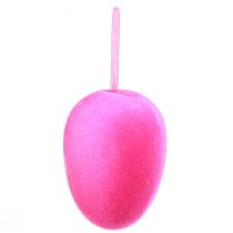 Prodotto Uova di Pasqua da appendere floccate 4 colori 9,5 cm 8 pz