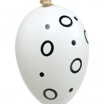 Uova di Pasqua con anelli e punti, decorazione primaverile, decorazione pasquale monocromatica 6pz