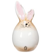 Prodotto Coniglietto di Pasqua in ceramica, uovo bianco, statuetta decorativa, coniglio Ø6cm H11.5cm