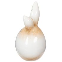 Prodotto Coniglietto di Pasqua in ceramica, uovo bianco, statuetta decorativa, coniglio Ø6cm H11.5cm