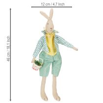 Prodotto Coniglietto pasquale in tessuto, coniglietto con vestiti, decorazione pasquale, coniglietto giovane H46cm