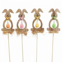 Prodotto Coniglietto pasquale in legno, tappi per fiori Pasqua, tappi per coniglietti 8,5 cm 12 pezzi