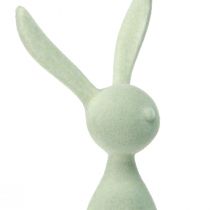 Prodotto Decorazione coniglietto pasquale, coniglietti seduti, floccati, verde/marrone, 36 cm, 3 pezzi