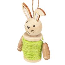 Prodotto Conigli pasquali da appendere Decorazione pasquale in legno di iuta H6,5 cm 9 pz