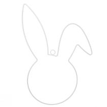 Prodotto Anello decorativo coniglietto pasquale in metallo bianco da appendere 27×41×2 cm