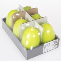 Prodotto Candele pasquali a forma di uovo, candele pasquali a forma di uovo, verde lime, 9 cm, 20 ore, 6 pezzi