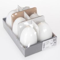 Prodotto Candele pasquali a forma di uovo, candele speciali per Pasqua, bianche, 9 cm, 6 pezzi