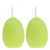 Candele pasquali a forma di uovo, candele a uovo Pasqua lime Ø4,5 cm H6 cm 6 pezzi
