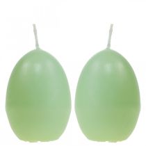 Candele pasquali a forma di uovo, candele a uovo Pasqua verde Ø4,5 cm H6 cm 6 pezzi