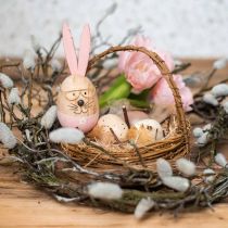 Cesto pasquale con uova Decorazione da tavola artificiale con uova di Pasqua Ø16cm