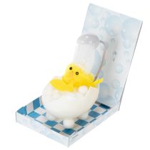 Prodotto Decorazione pasquale a forma di pulcino, pulcino in ciniglia nella vasca da bagno, giallo, 9 cm