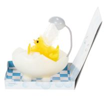 Prodotto Decorazione pasquale a forma di pulcino, pulcino in ciniglia nella vasca da bagno, giallo, 9 cm