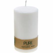 Candela a colonna PURE 130/70 candela in cera naturale con decoro a candela in cera di colza