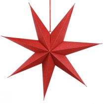 Prodotto Lampada decorativa natalizia stella di carta juta rossa 60x15 cm