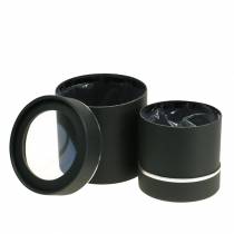 Fioriera tonda cartone nero, argento Ø10/12cm set di 2