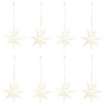 Prodotto Decorazioni natalizie a forma di stella di carta, bianche, 10 cm, set di 8 decorazioni