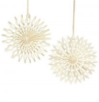 Prodotto Stella di carta stella bianca per decorazioni albero da appendere Ø10cm 6 pz