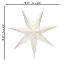 Prodotto Stelle di carta in stile scandinavo, stella di Natale color crema, 45 cm, 3 pezzi