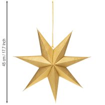 Prodotto Stelle di Natale di carta, oro, 45 cm, 3 pezzi