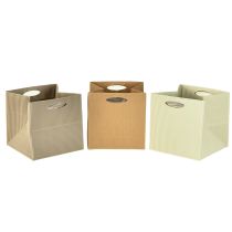 Prodotto Sacchetto di carta 12 cm marrone crema beige sacchetto regalo 6 pezzi