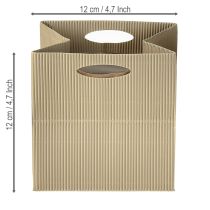 Prodotto Sacchetto di carta 12 cm marrone crema beige sacchetto regalo 6 pezzi