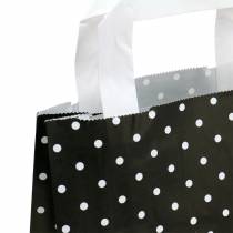 Sacchetto di carta nero con pois 18cm x 8cm x 22cm 25p