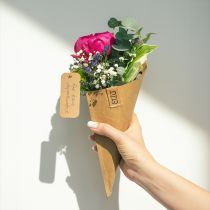 Prodotto Sacchetto di carta per fiori Borsa per fiori in similpelle 10x20 cm