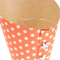 Fioriera in carta colorata con pois Ø12cm 8 pezzi